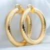 grandes boucles d'oreilles pour femmes, punk, mode 60mm de diamètre, plaqué or, cerceau, usage quotidien, déclaration, accessoire de bijoux, 2024