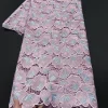tissu guipure africain en dentelle de voile suisse, cordon brodé original, respectueux de la peau, tissu de célébration utilisé pour la robe abaya de dubaï