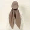foulard musulman pour femmes, hijab tendance, couverture complète, tissu premium respirant, couleur à la mode, texture douce, facile à assortir