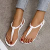 sandales plates décontractées pour femmes, chaussures romaines polyvalentes à la mode, confortables, à fond plat, pour vacances, plage, nouvelle collection été