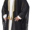 robe couverte de cérémonie arabe en mousseline de soie brodée, robe de commencement musulmane, cape classique, caftan thawb islamique
