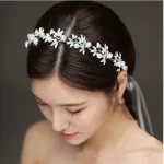 Coiffure de mariée en strass brillant, bandeau de photographie fait à la main, couronne de mariage scintillante de Style français, fête