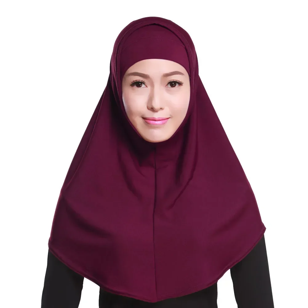 chapeau de prière musulmane pour femmes, 2 pièces, sous écharpe, hijab niquabs, foulard islamique, turban doux ninja, couleur unie, chapeau du moyen orient