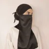 niqab haute qualité avec ficelle en satin musulman une couche respirant satin nida modeste vêtements islamiques prière hijab livraison directe
