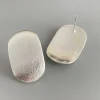 boucles d'oreilles en argent sterling 925 pour femmes, grandes boucles d'oreilles lourdes brillantes faites à la main, accessoire cadeau de fête d'anniversaire