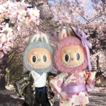 Labubu Clothes Kimono japonais série Sakura, styles pour hommes et femmes, vêtements de l&rsquo;ère Showa (sans poupée)