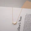 100% perle naturelle élégant multiple petite perle d'eau douce pendentif chaîne mince collier en acier inoxydable femme bijoux