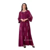 robe en satin à manches longues, à la mode, style arabe dubaï, vêtements musulmans, coupe cintrée avec strass correcteurs, design du moyen orient