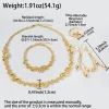 ensemble de bijoux avec pendentif en perles colorées, 4 pièces, collier, bracelet, boucles d'oreilles, bague, ensemble de mariage, accessoires de bijoux de luxe