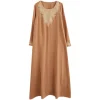 kaftan abayas robes maxi Élégantes à manches sulfpour femmes, broderie paisley, col ras du cou, modeste, mariage musulman et 03/wear
