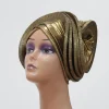bonnet pour femmes, turban, bourgeon plié, foulard exquis, décontracté, confortable, mode, polyvalent, chaud, chapeau croisé