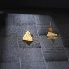 boucles d'oreilles pyramide égyptienne l'oeil d'horus plaquées or, bijoux cadeau en acier inoxydable
