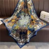 foulard en soie florale, nouveau design à la mode, écharpe de luxe douce pour femmes, châle carré élégant, hijab