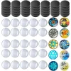 Kit d&rsquo;aimants de bricolage avec support adhésif, 50 ensembles, aimant en céramique et Ferrite, Cabochons en verre Transparent pour réfrigérateur artisanal