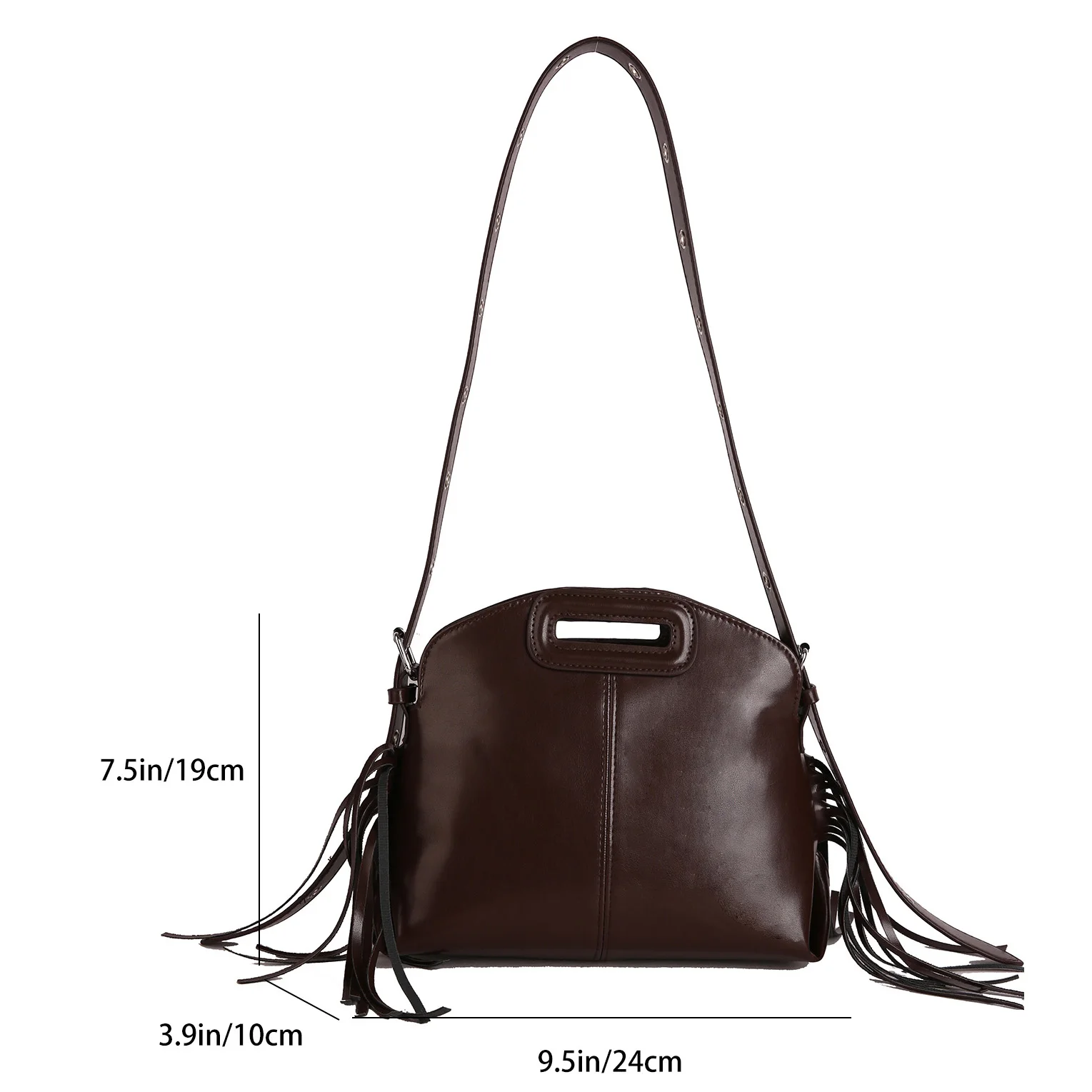 Sac à main noir en cuir Pu pour femmes, couleur unie, sac à main de styliste à bandoulière réglable, pochette à pompon à la mode