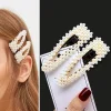 1 ensemble de pinces à cheveux en perles faites à la main pour femmes, barrettes à fleurs géométriques, couvre chef pour filles, épingles à cheveux douces, accessoire pour cheveux