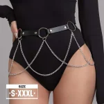 Femmes mode ventre ceinture chaîne Style de rue ceinture avec chaîne gothique harnais chaîne bustier harnais taille ceinture vêtements accessoires
