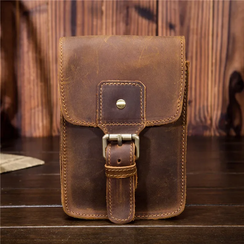 Sac de taille, ceinture en cuir pour hommes, bandoulière, Mini boîte de téléphone multifonctionnelle pour hommes, portefeuille et portefeuille, sac pour cartes de monnaie d’extérieur Sac de taille, ceinture en cuir pour hommes, bandoulière, Mini boîte de téléphone multifonctionnelle pour hommes, portefeuille et portefeuille, sac pour cartes de monnaie d’extérieur