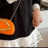 Sac à main en cuir PU pour femmes, poignée en métal et sangle amovible, pochette tendance, pochette à bandoulière pour dîner de soirée