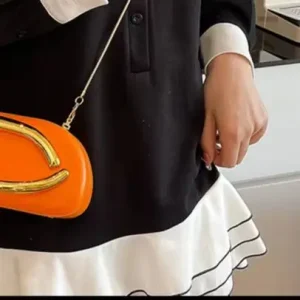 Sac à main en cuir PU pour femmes, poignée en métal et sangle amovible, pochette tendance, pochette à bandoulière pour dîner de soirée