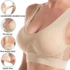 soutien gorge de sport respirant pour femmes, sous vêtements sexy, brassière sans fil, hauts de sport, absorbe la sueur, gilet actif antichoc, coussinet amovible