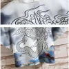 kimono japonais imprimé dragon pour hommes et femmes, cardigan harajuku, chemise traditionnelle haori