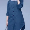 zanzea chemisier musulman abaya pour femme, chemise bouffante de vacances décontractée, manches longues, col rond, vêtements islamiques monochromes élégants en y, mode 2024