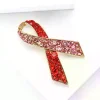 broches de ruban de sensibilisation en strass pour femmes, épingle à revers, robe, bijoux de fête, accessoires cadeaux