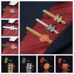 Boutons de manchette en alliage, Double bonheur, mot heureux, pince à cravate de mariage traditionnel chinois, bouton de manches de marié rouge de bénédiction