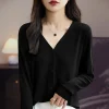 cardigan tricoté à simple boutonnage pour femmes, cardigans décontractés, pull à col en v, mode coréenne, printemps et été