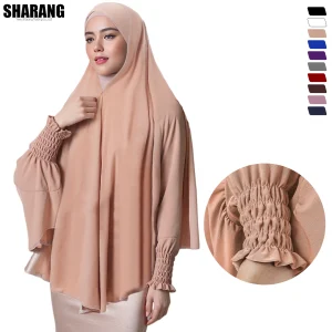 Abayas musulmanes couverture complète femmes Colthes couleur unie intérieur Hijab Long châle Premium coton chanvre Hijab Ramadan prière femmes robe