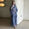 abaya – vêtements islamiques pour femmes, ouvert sur le devant, robes modestes, imprimé tie dye, en mousseline de soie, avec écharpe assortie, nouvelle collection été 2025
