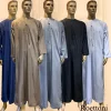 Manches longues Aman Abaya 1 pièce Jubba Thobe pour hommes caftan Pakistan musulman arabie saoudite Djellaba Islam vêtements Robe de prière Afghan