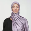 hijab en satin froissé pour femme musulmane, châle en mousseline de soie, turban plissé, ramadan