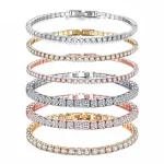 Nouveau bracelet de tennis hip-hop en argent sterling 925 pour femmes, bracelet à nœud de luxe étincelant, cadeau de mariage exquis