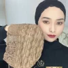 casquettes hijab intérieures musulmanes pour femmes, couvre tête en dentelle brillante, bonnet extensible, turban, couvre chef