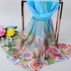 foulard en soie produit mode rétro automne paon plume rose mousseline de soie longue polyvalent haut de gamme petite dame populaire cadeau de mariage