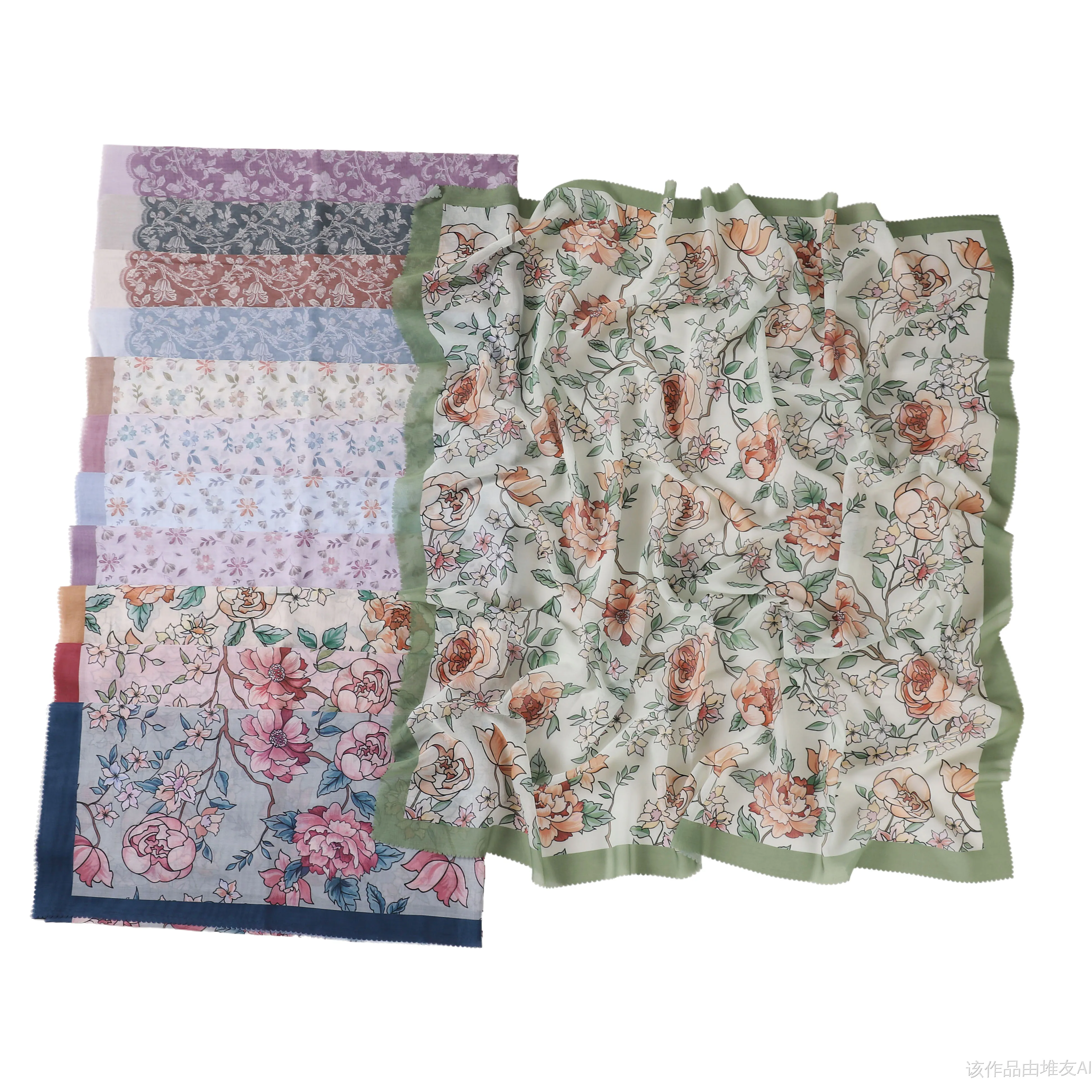 Écharpe en coton de qualité supérieure pour femme, hijab imprimé carré, turban musulman, design floral, doux, Tyys Bawal, tudung malaisien
