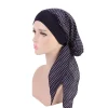 femmes imprimé pré attaché turban casquette longue queue foulard extensible bandana musulman hijab casquettes intérieures perte de cheveux couverture bonnets bonnet