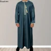 eid ramadan mode musulmane abayas pour hommes robe à manches longues robes brodées jubba thobe dubaï arabe saoudien caftan islam vêtements