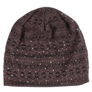 Bonnet en dentelle douce, Style ethnique, strass, chaud, confortable, respirant, Turban Hijab, automne et printemps