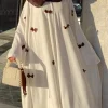 robe longue arabe pour femmes, avec manches cloche et nœud papillon, abaya du moyen orient, dubaï, grande taille, robe d'été à la mode