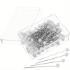 aiguilles à tête de perle ronde 3cm, 100 pièces/boîte, épingles de couture blanches, point de bricolage, outils de couture à poussée droite, positionnement domestique jxb
