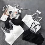 Sous-vêtements de sport pour femmes, Yoga, Fitness, haut court sans couture, larges bretelles avec lettres, vêtements d&rsquo;activité d&rsquo;entraînement confortables