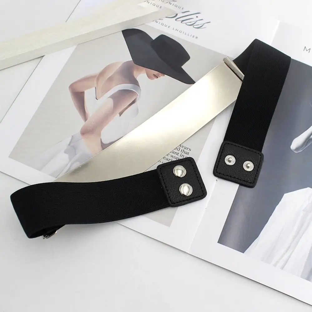 Ceinture élastique en métal argenté pour femmes, élégante, réglable en or, assortie avec tout, ceinture de taille, Corset, ceintures élastiques