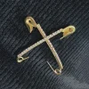 Épingles de sûreté en strass doré, broches pour pull, châle, clips pour femmes, vêtements, chapeau, accessoire pour femmes