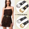 ceinture femme en cuir véritable ceinture noire avec boucle dorée ceintures occidentales pour femmes ceinture en cuir noir ceintures de taille rétro