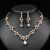Ensemble de boucles d&rsquo;oreilles et collier de luxe classique, bijoux de mariage Vintage scintillants, accessoires de mariée élégants pour fête de mariage