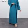 ensemble haut et pantalon musulman modeste pour femme, vêtements de luxe, robe de mariage, maillot eid, abaya, dubaï, noir, solide, 2024