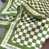 luxe femmes soie hijab écharpe bandana enveloppement blanc vert grille concepteur carré foulards foulard châle foulard bandeau de cheveux foulard